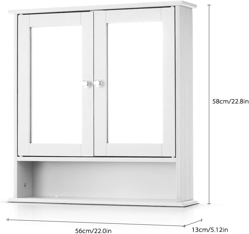 Wall Mount Cabinet with Glass Doors & Shelves Q373535