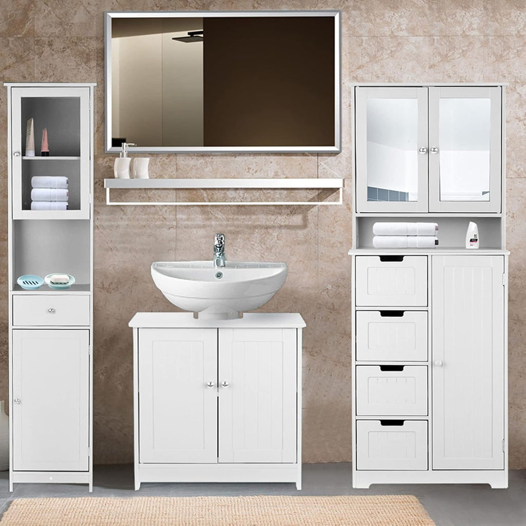 Wall Mount Cabinet with Glass Doors & Shelves Q373535
