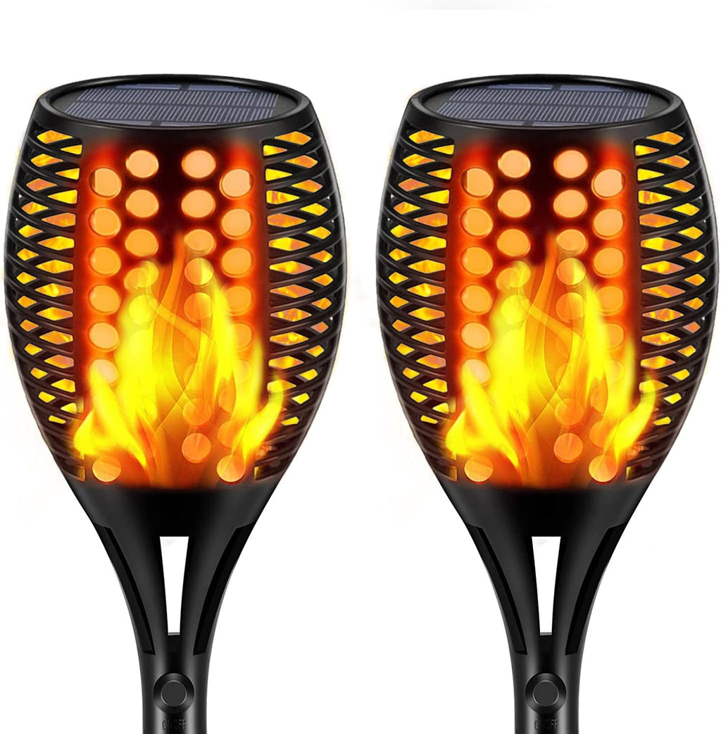 Upgraded Larger Solar Torch Lights, Waterproof Outdoor Dancing Flames Lights, Flickering Flames Garden Lights, Landscape Decoration Pathway Patio Lights 43 96 LED (4) R600454