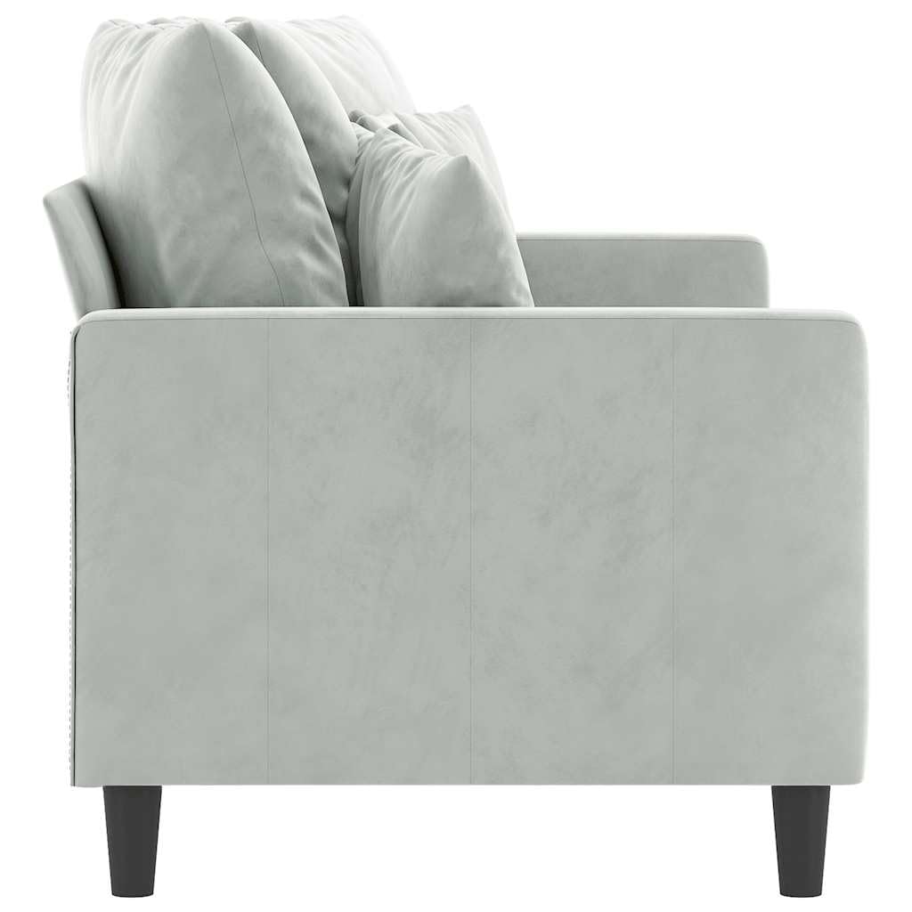Light Gray Velvet 2-Seater Sofa J815532
