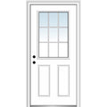 Primed Fiberglass 1/2 Lite 2-Panel Prehung Entry Door 36" x 80" C600