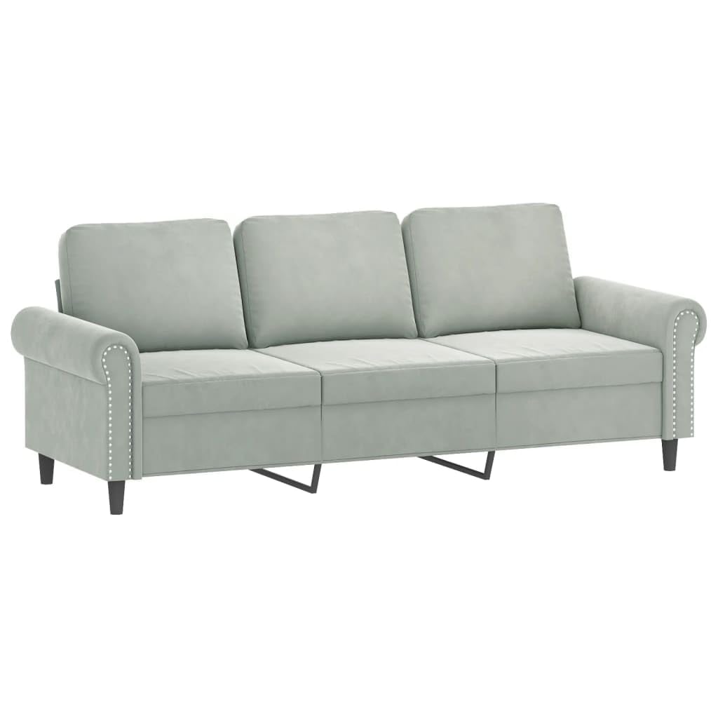 Light Gray Velvet 2 Piece Sofa Set W9261