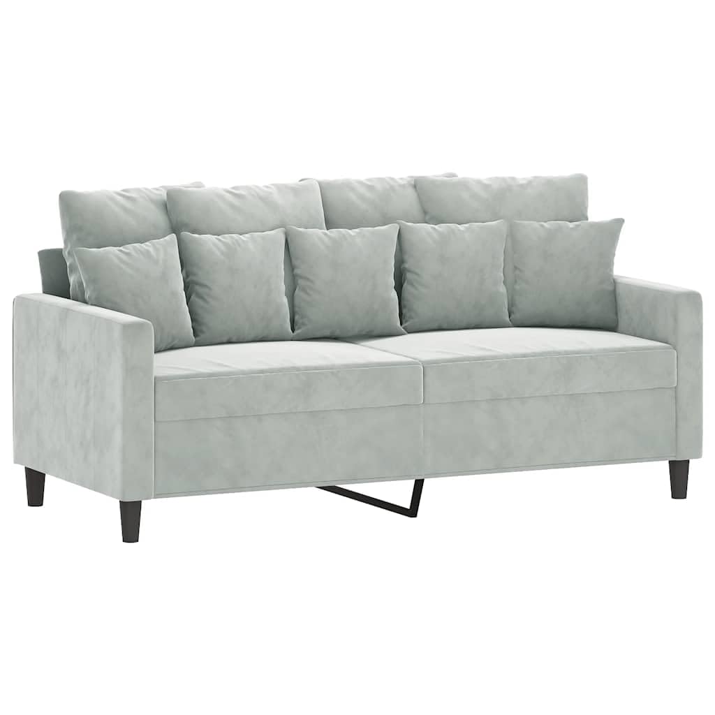 Light Gray Velvet 2-Seater Sofa J815532