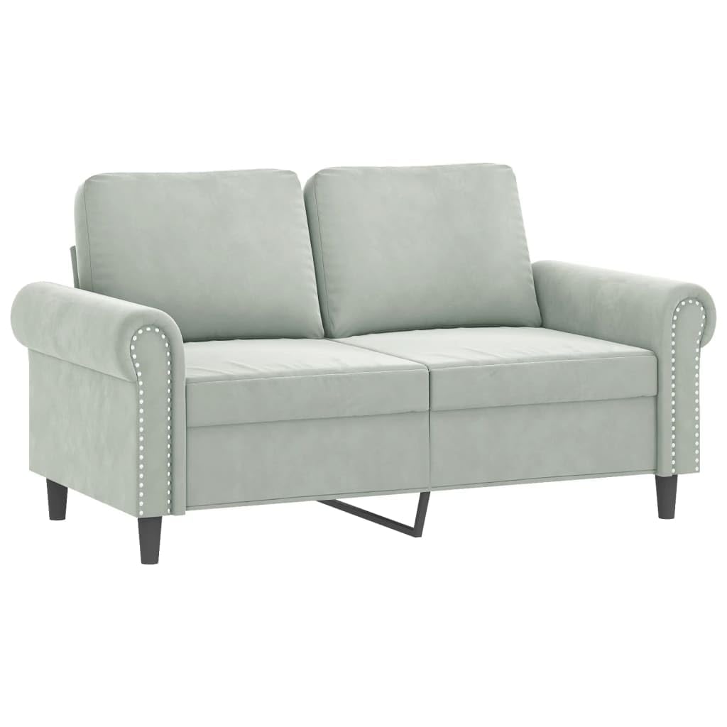Light Gray Velvet 2 Piece Sofa Set W9261