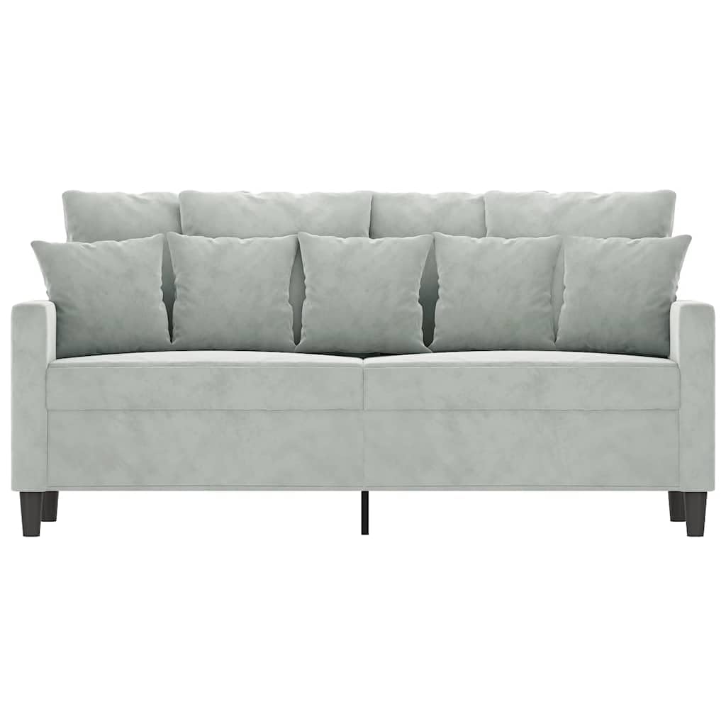 Light Gray Velvet 2-Seater Sofa J815532