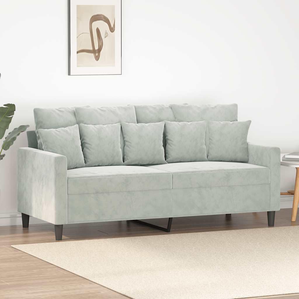 Light Gray Velvet 2-Seater Sofa J815532