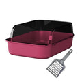 Open Top Sifting Litter Box High Sided Portable Semi Enclosed Pink K676