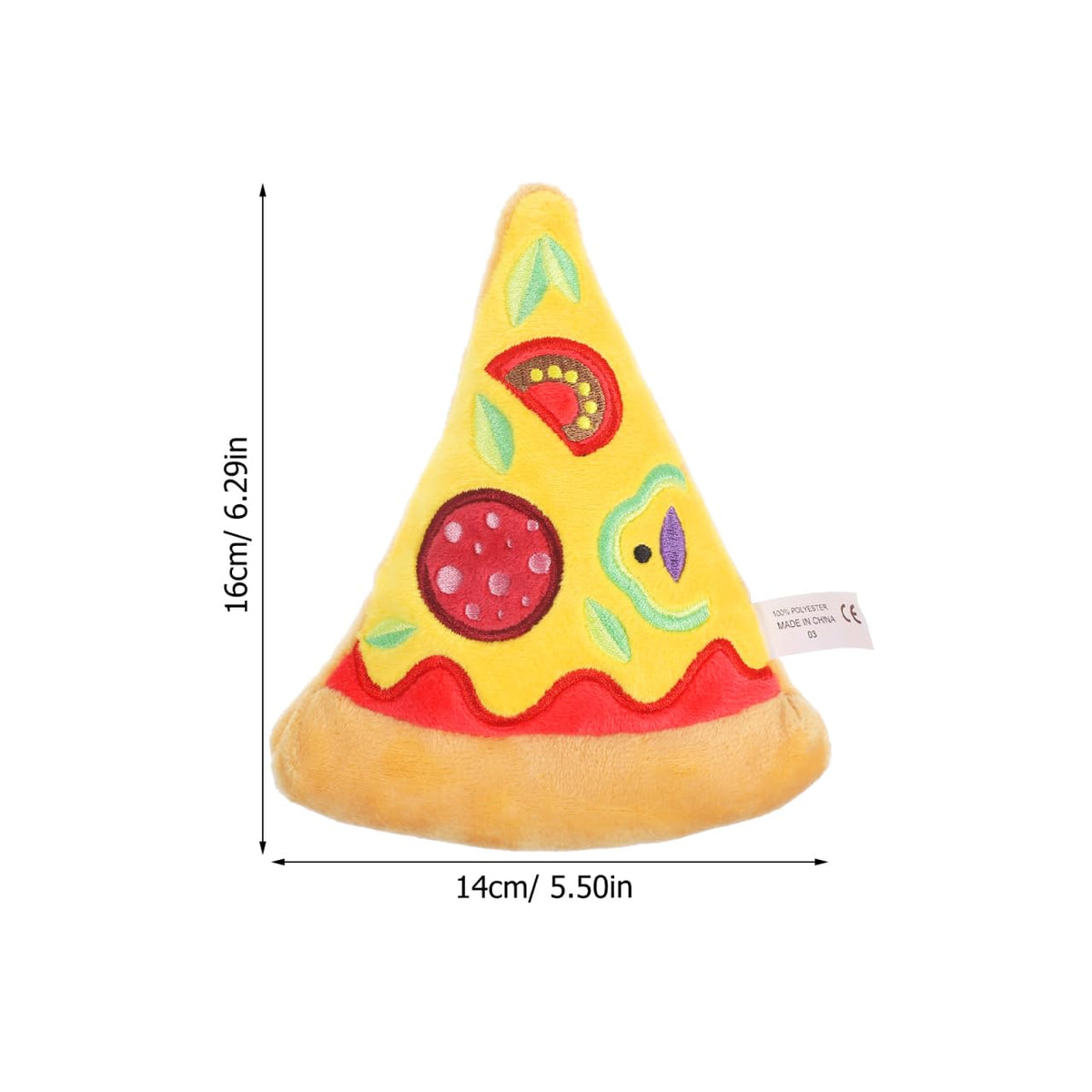 Squeaky Pizza Plush Dog Chew Toy 1 Pack Q1824