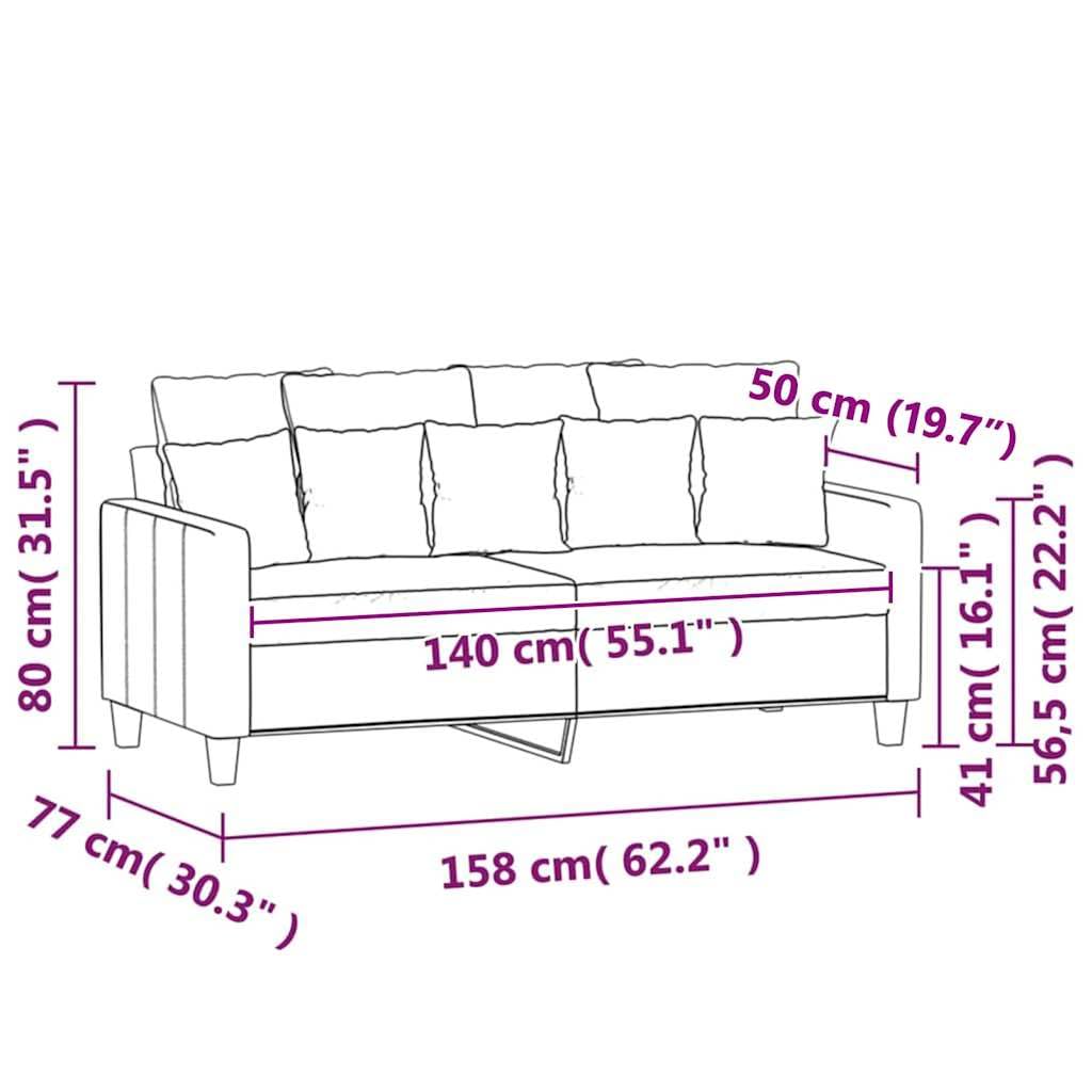 Light Gray Velvet 2-Seater Sofa J815532