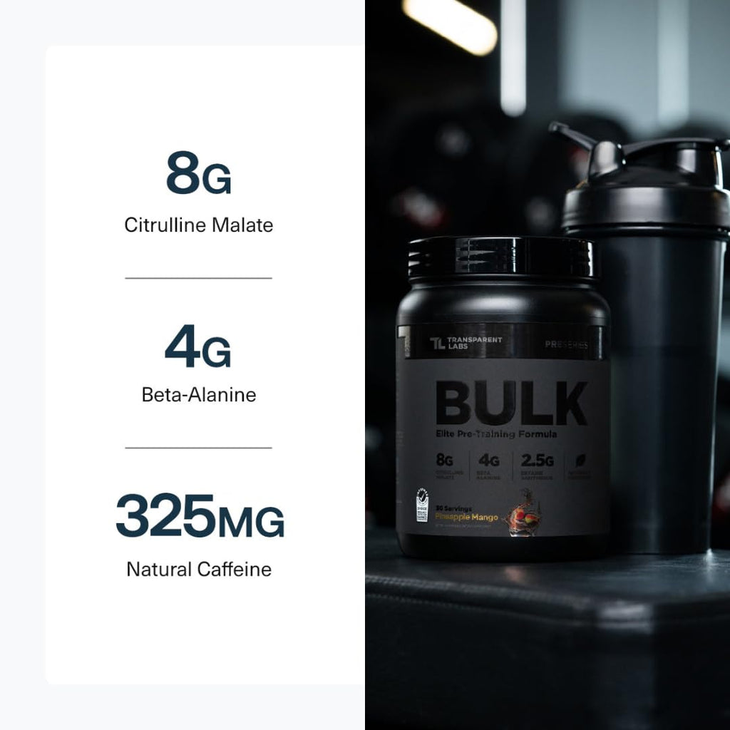 Sugar Free Pre Workout with Beta Alanine, Citrulline Malate & Caffeine, 30 Servings W81391