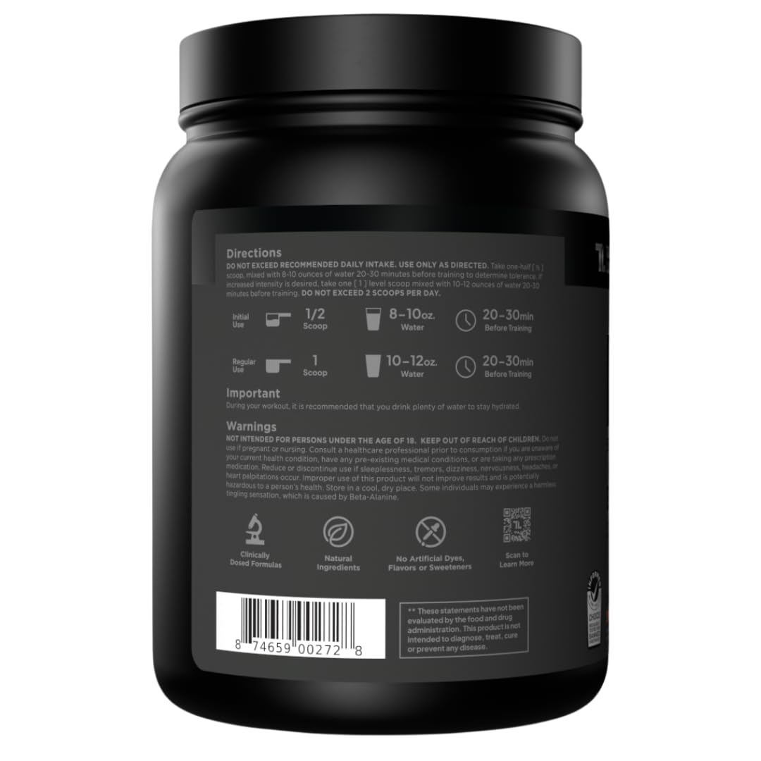 Sugar Free Pre Workout with Beta Alanine, Citrulline Malate & Caffeine, 30 Servings W81391