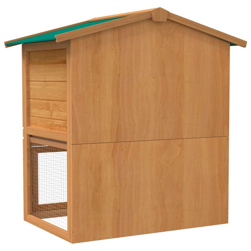 2-Tier Outdoor Rabbit Hutch with Wood Frame and Ramp U613490
