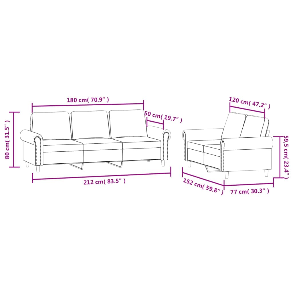 Light Gray Velvet 2 Piece Sofa Set W9261