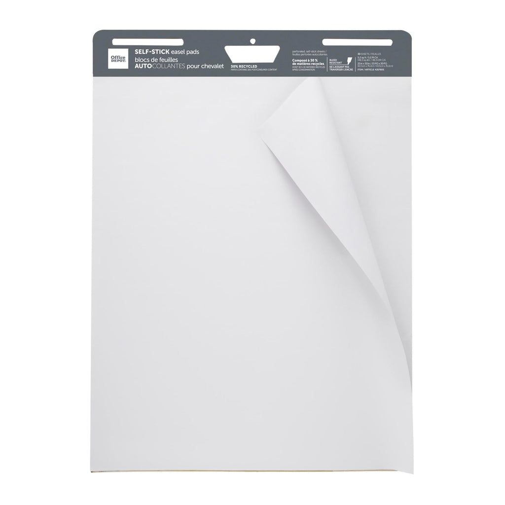 Self-Stick Easel Pads, 25" x 30", 30 Sheets, White, Pack Of 4 J151