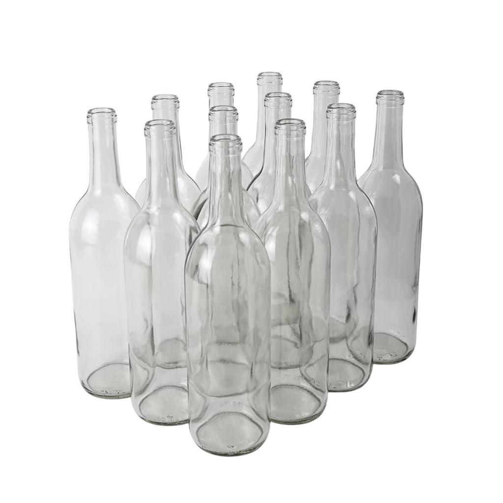 750ml Clear Glass Wine Bottles 12-Bottle Case Q3011