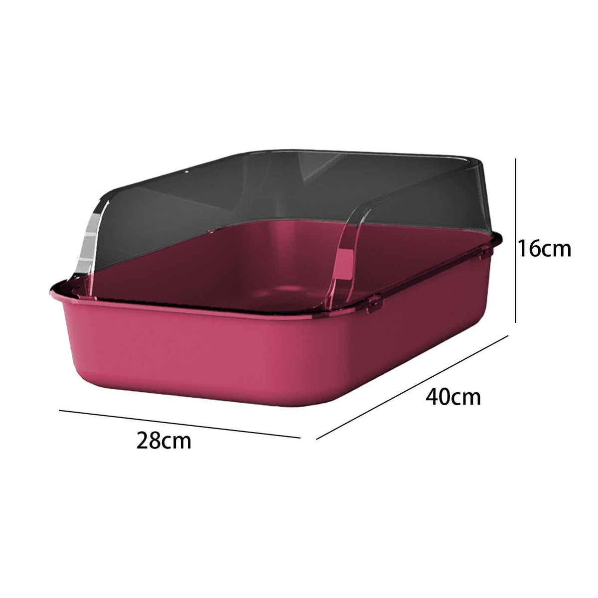 Open Top Sifting Litter Box High Sided Portable Semi Enclosed Pink K676