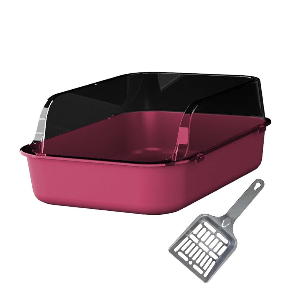 Open Top Sifting Litter Box High Sided Portable Semi Enclosed Pink K676