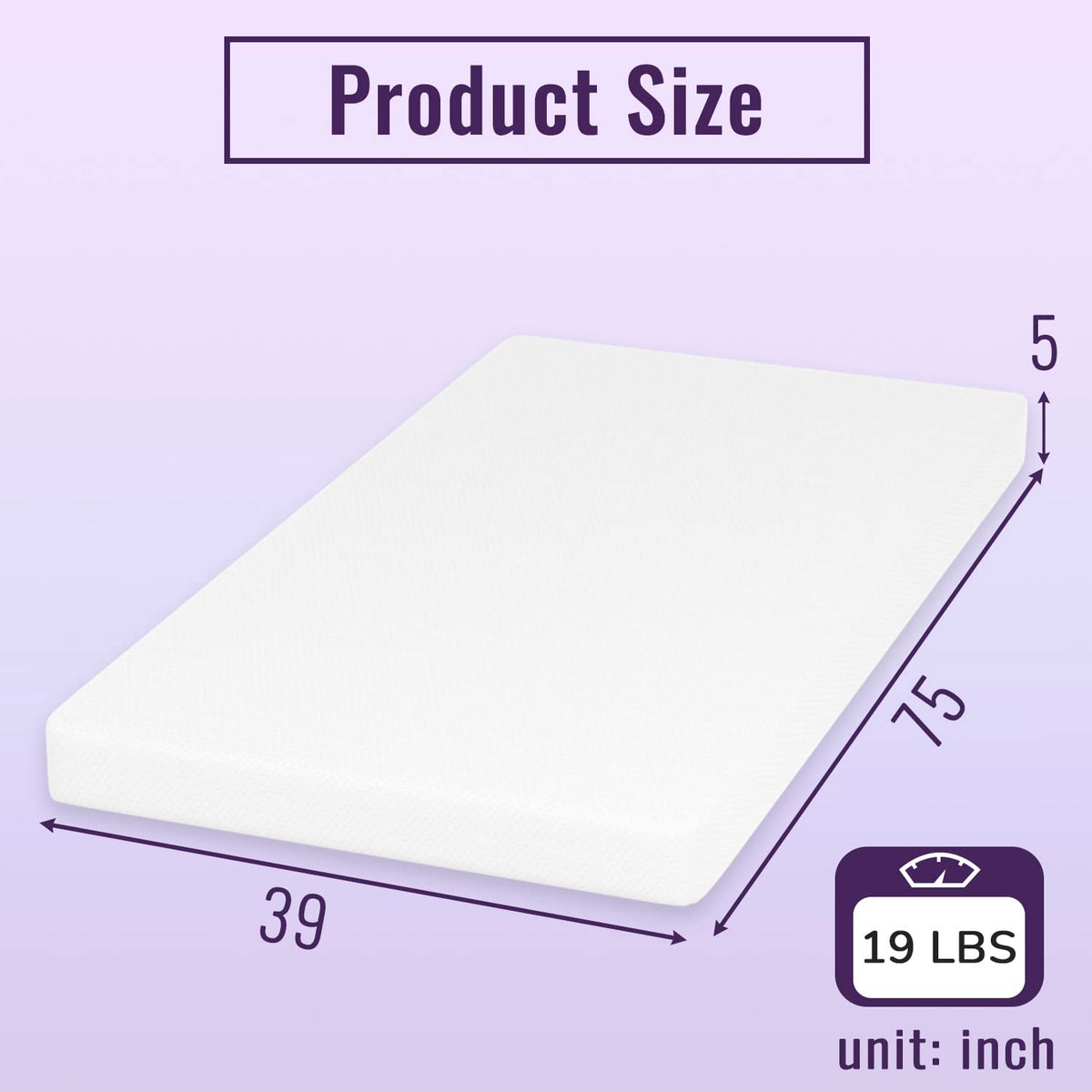 5" Twin Memory Foam Mattress A9050