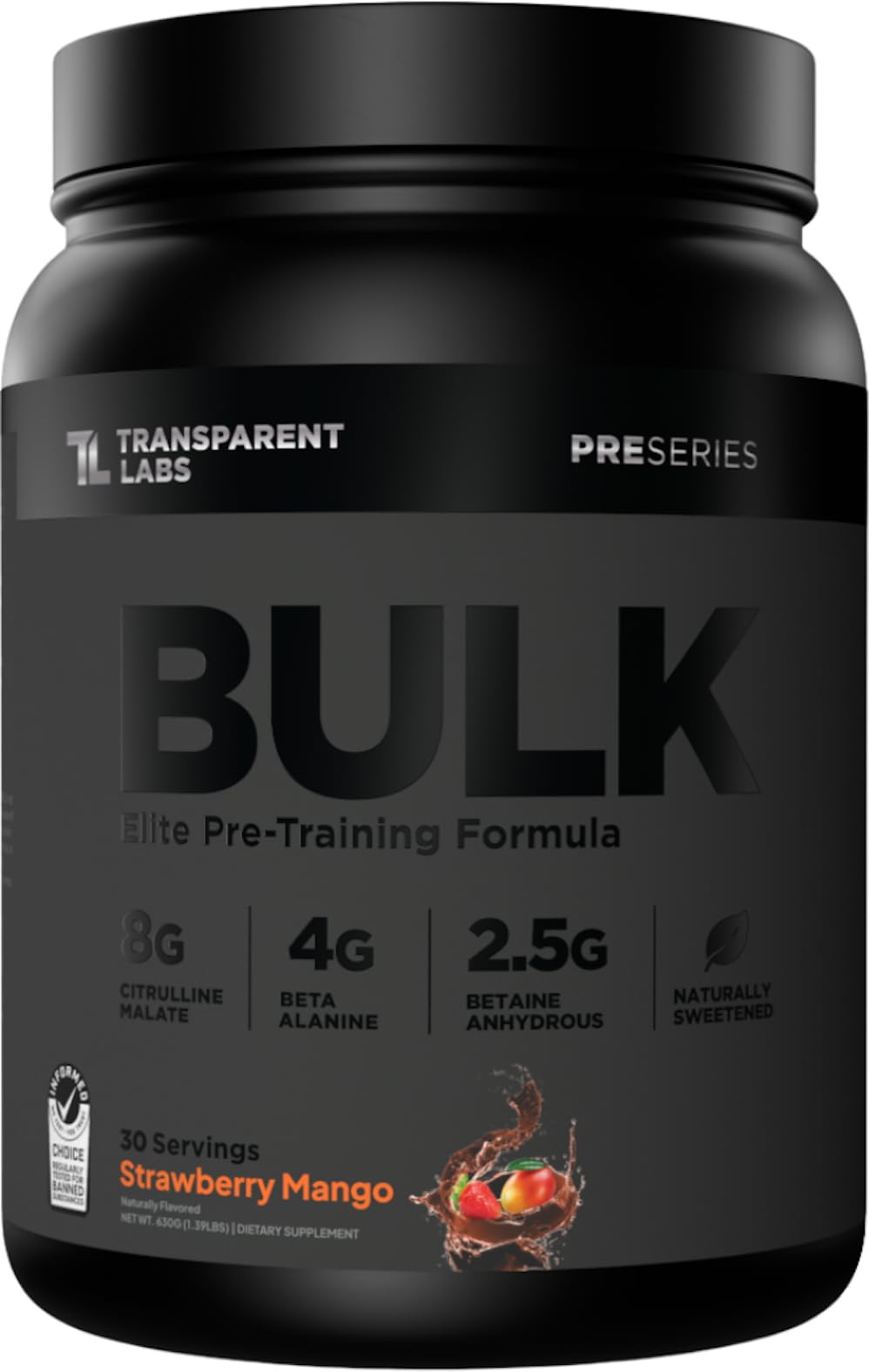 Sugar Free Pre Workout with Beta Alanine, Citrulline Malate & Caffeine, 30 Servings W81391