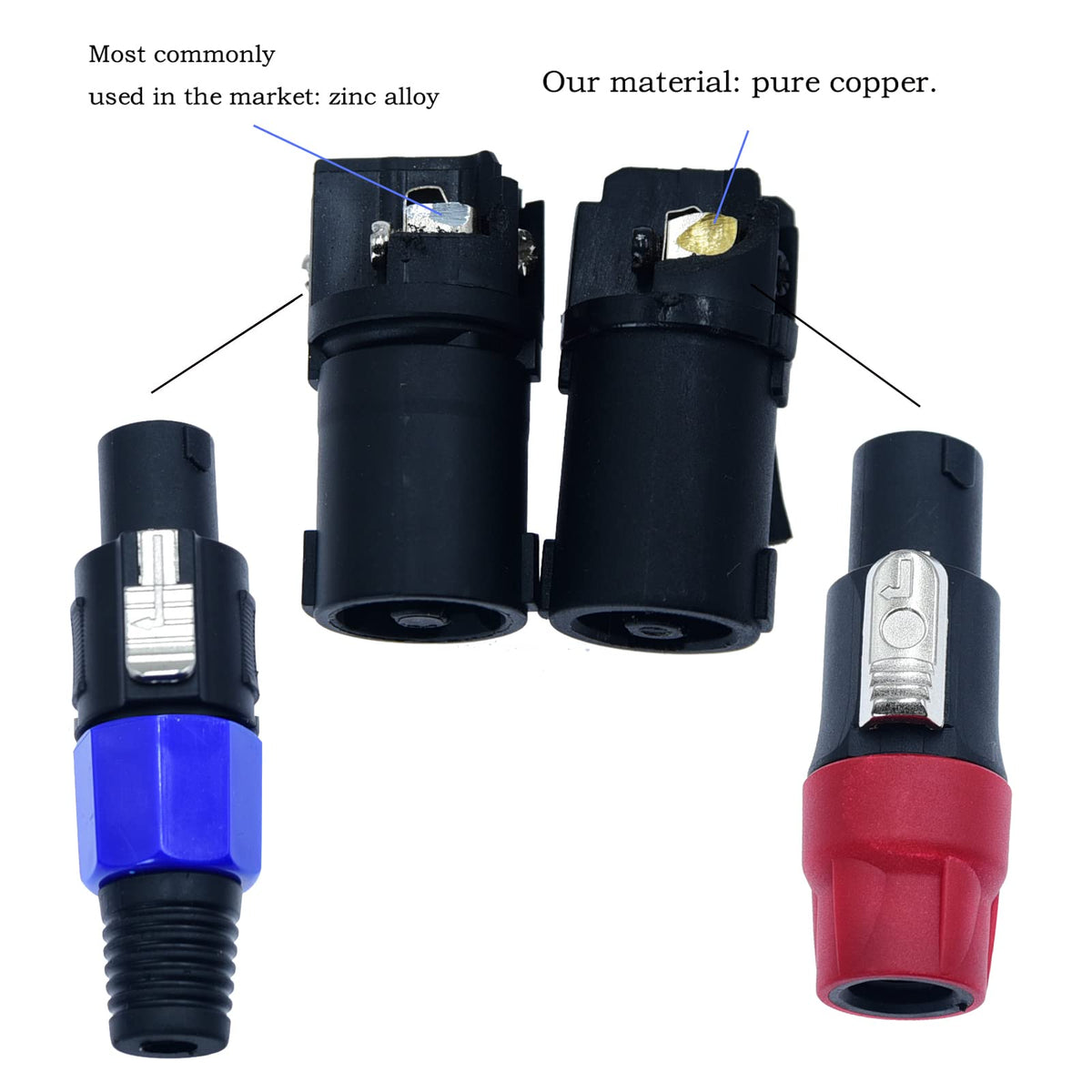 2Pcs 14 awg Speaker Cable with Twist Lock S729