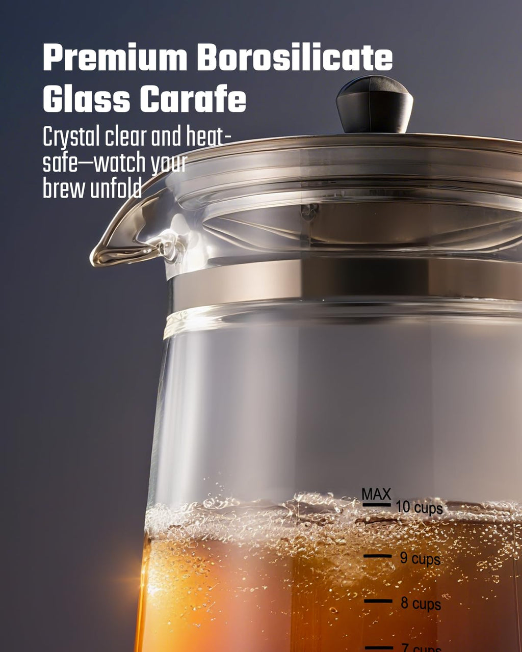 10-Cup Electric Percolator Coffee Pot with Borosilicate Carafe O49371