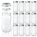 16oz Regular Mouth Mason Jars 12 Pack with Lids & Bands E680608