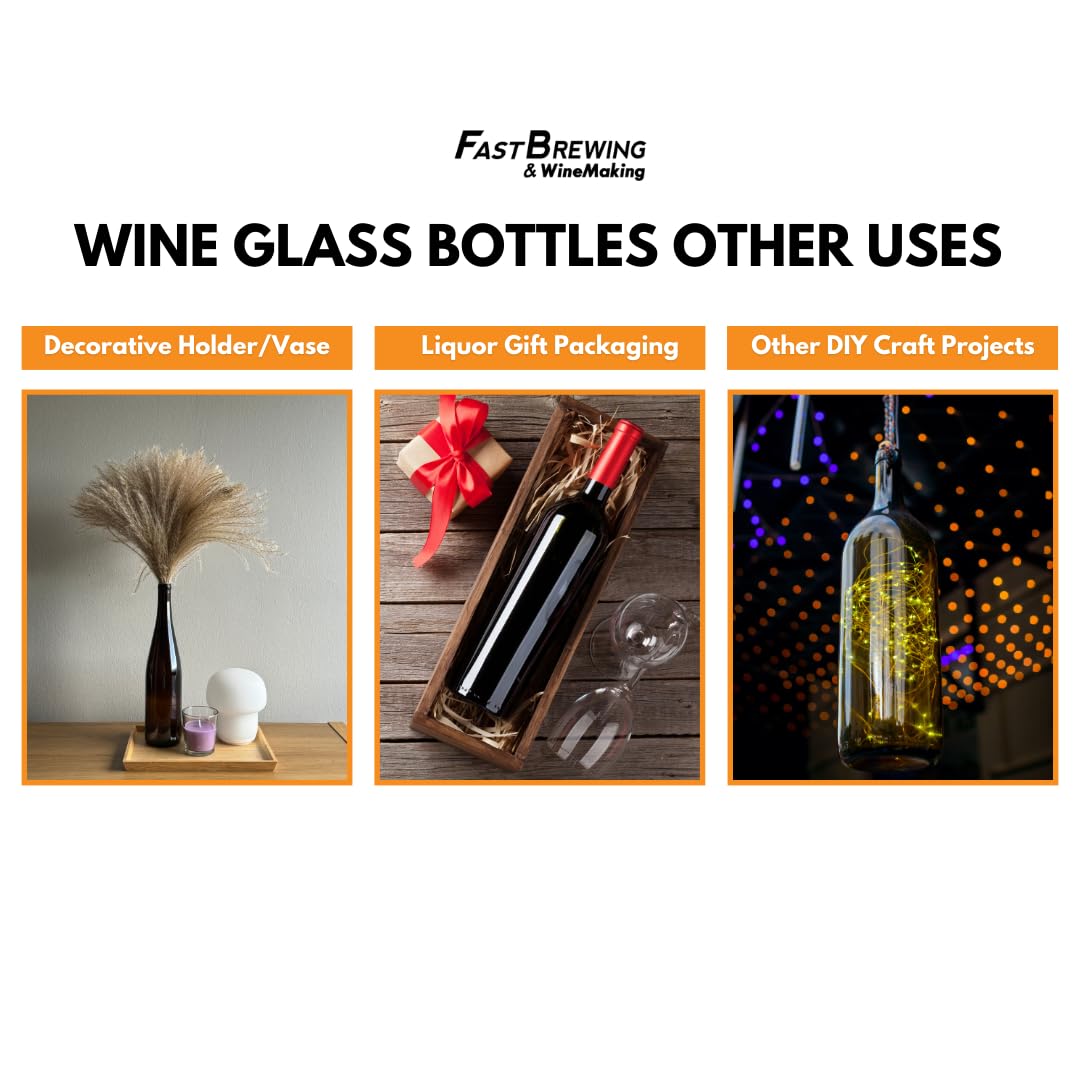 750ml Clear Glass Wine Bottles 12-Bottle Case Q3011