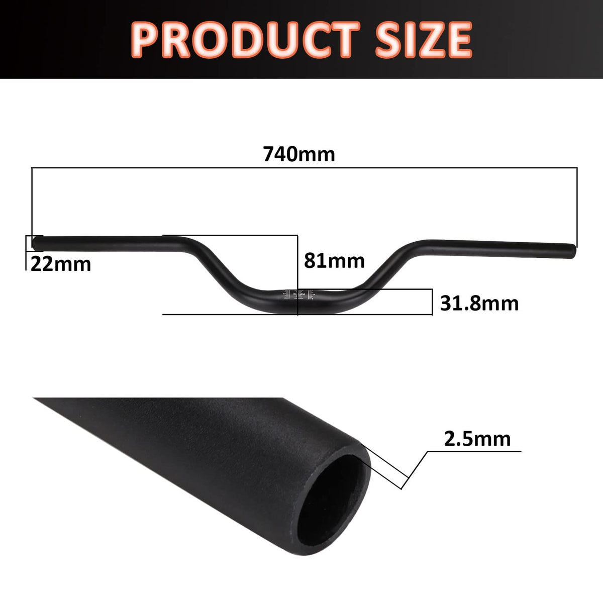 7/8'' 22MM Aluminum Handle Bar B475040
