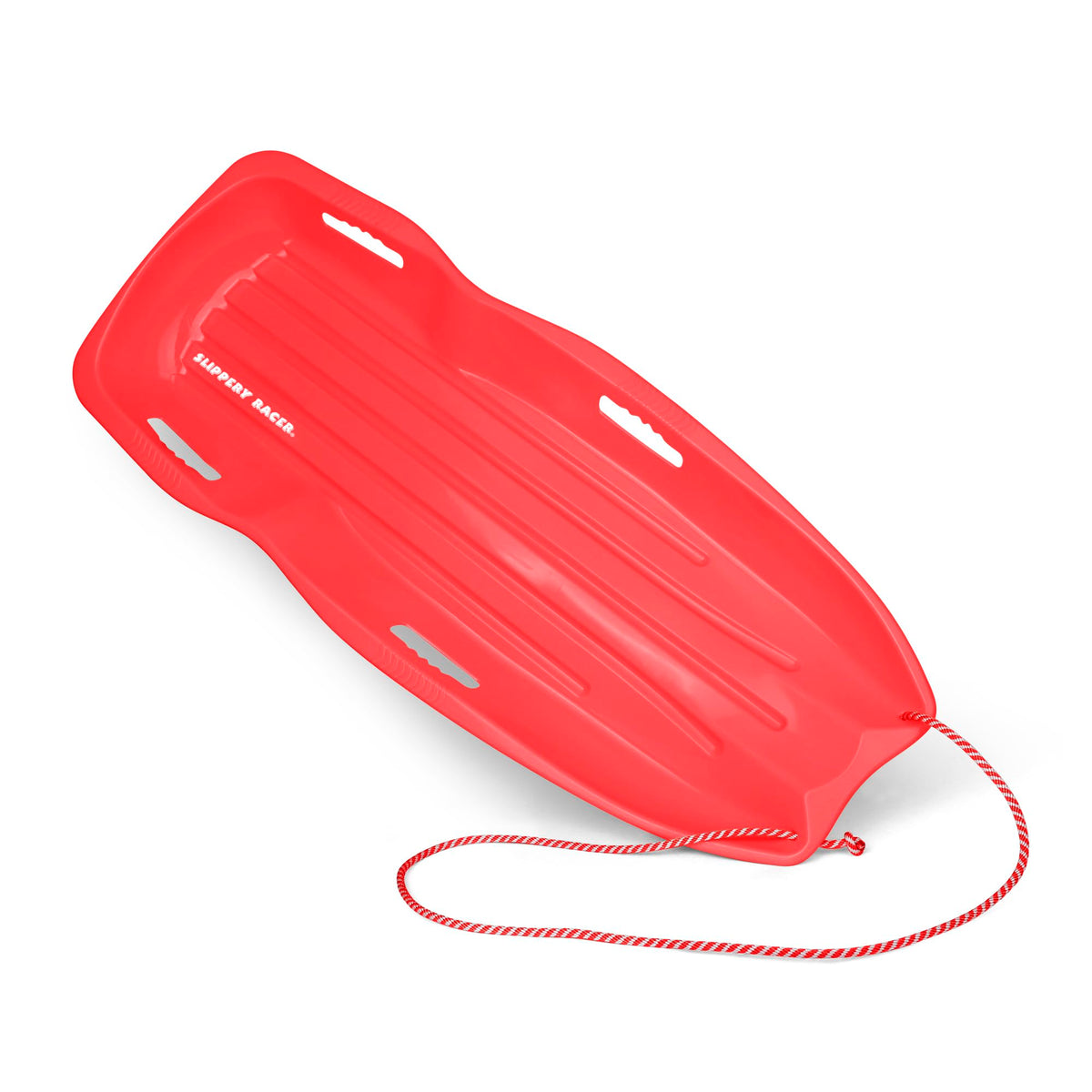 Plastic Toboggan Snow Sled with Pull Rope and Handles H570869