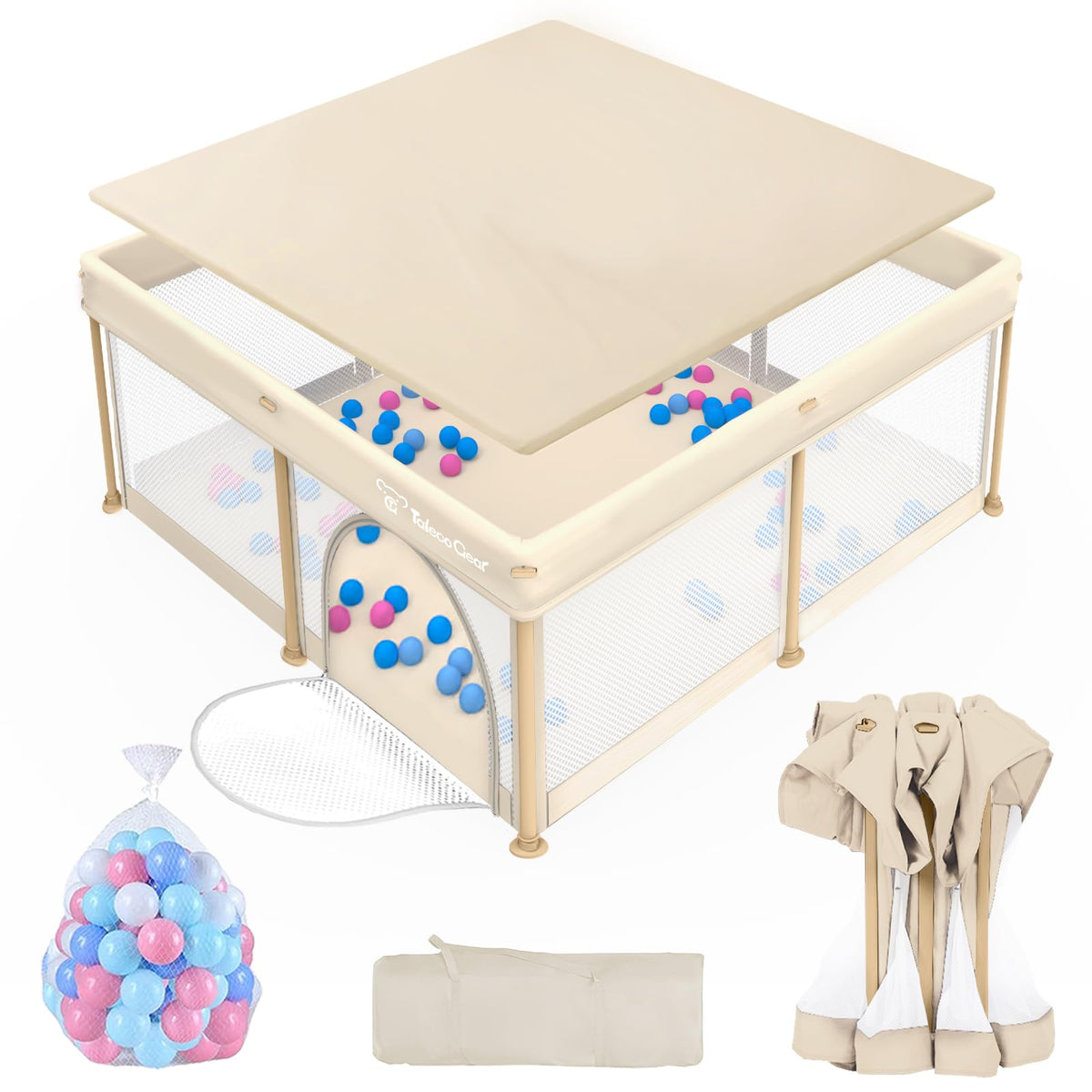 Foldable Baby Playpen 50x50 Inch D61909