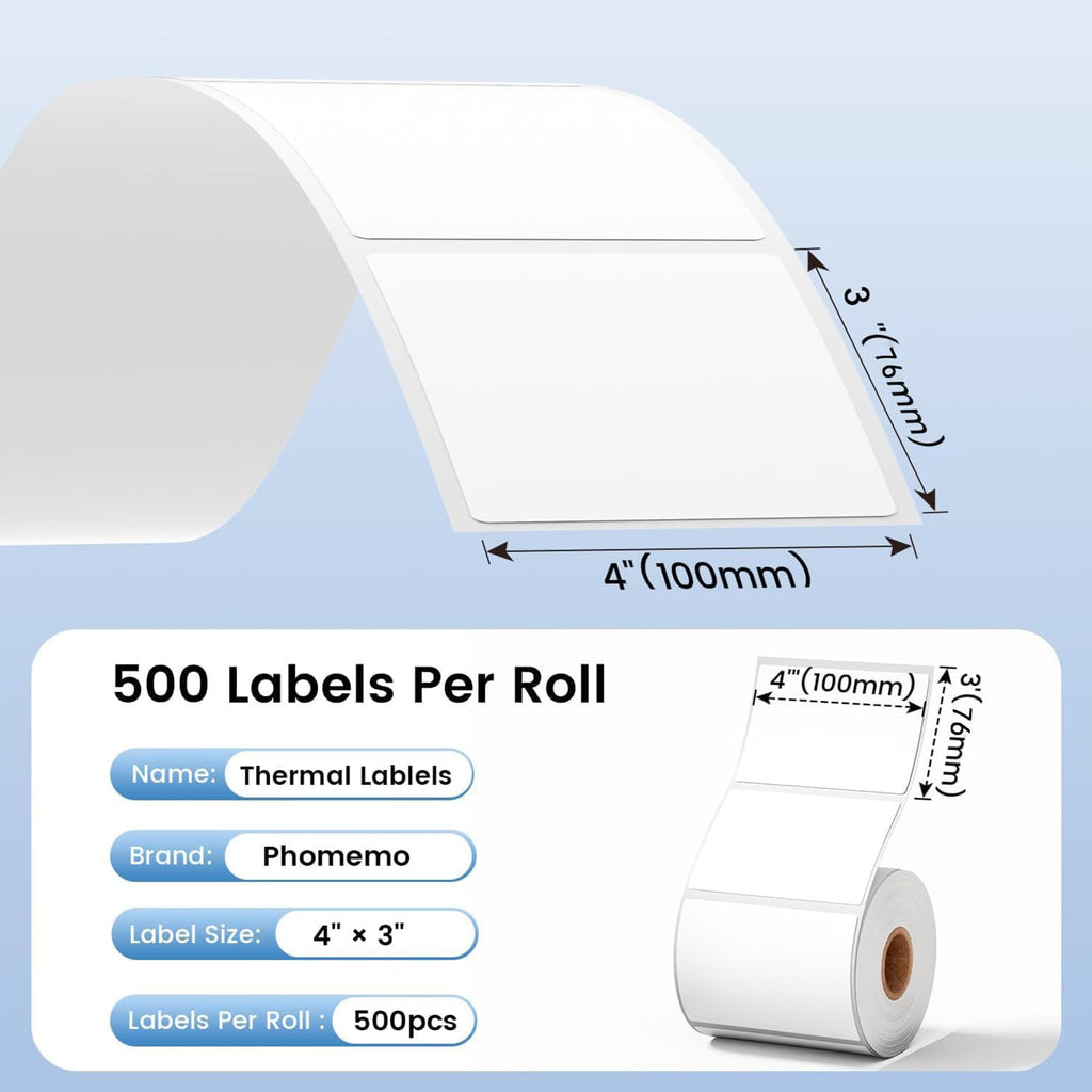4x3 Thermal Labels 500PCS Water/Oilproof A338579