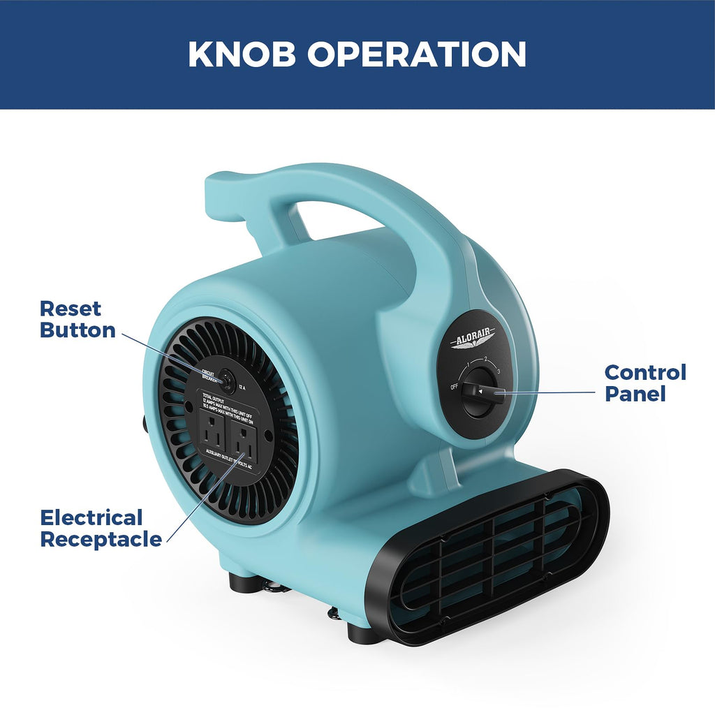 3 Speed Air Mover Blower Fan 115W 600CFM Blue O892