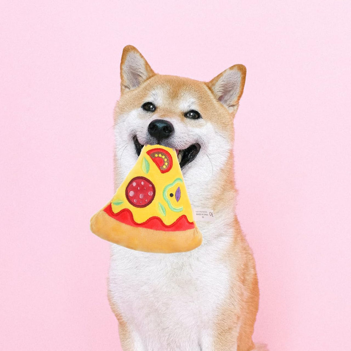 Squeaky Pizza Plush Dog Chew Toy 1 Pack Q1824