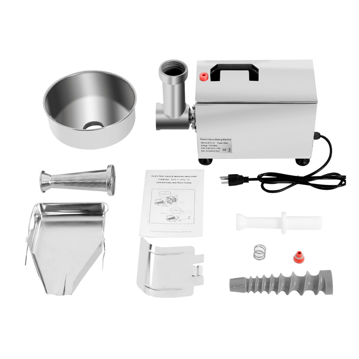 110V 450W Stainless Steel Electric Tomato Strainer X63420