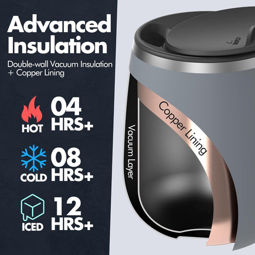 16 oz Insulated Stainless Steel Tumbler 2-Pack with Handle & Sliding Lid J120784
