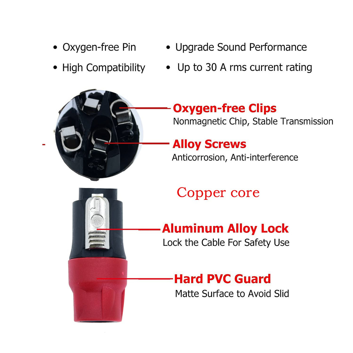 2Pcs 14 awg Speaker Cable with Twist Lock S729