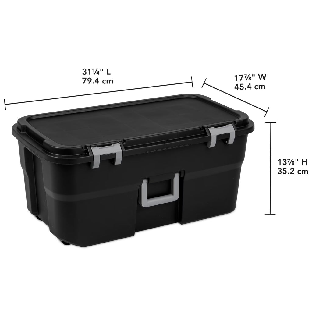 Storage Chest 22 Gal Heavy Duty Lockable Trunk with Wheels S114