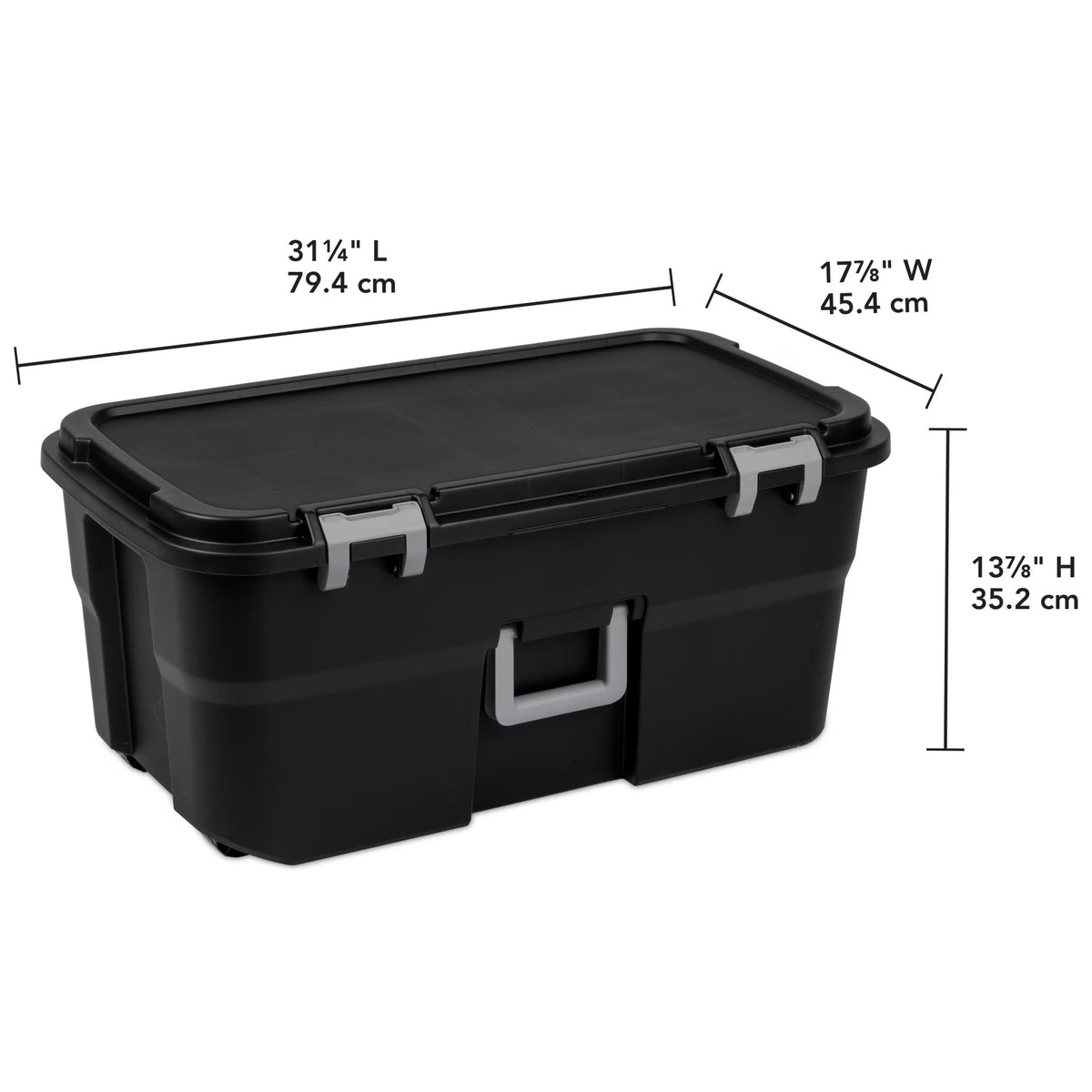 Storage Chest 22 Gal Heavy Duty Lockable Trunk with Wheels S114