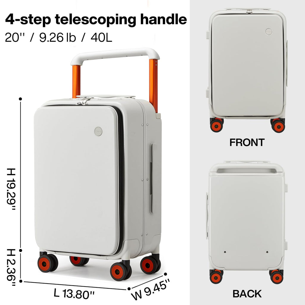20 Inch Carry On Luggage Aluminum Frame Spinner Wheels B9855