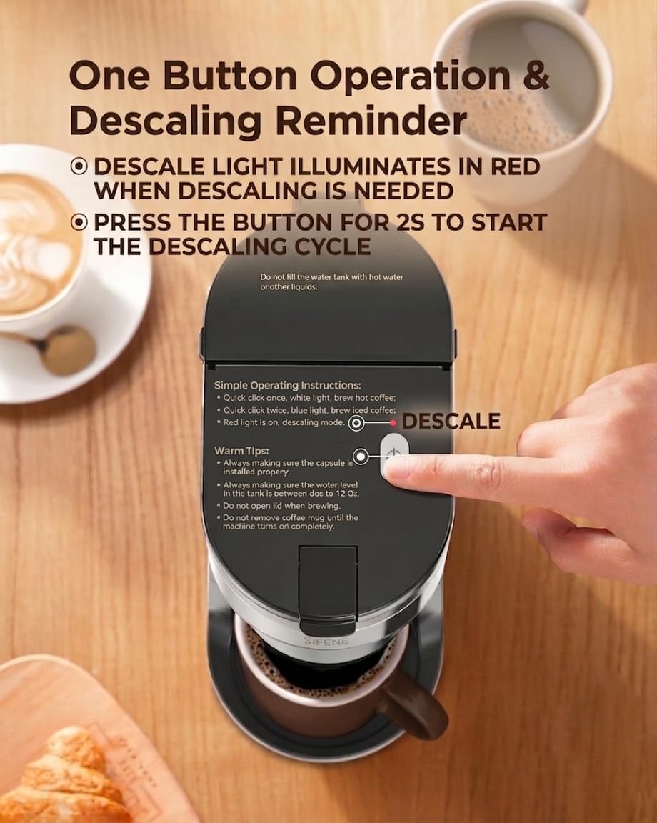 Single Serve Coffee Maker, K-Cup & Ground, Mini, BPA Free, Black T271139