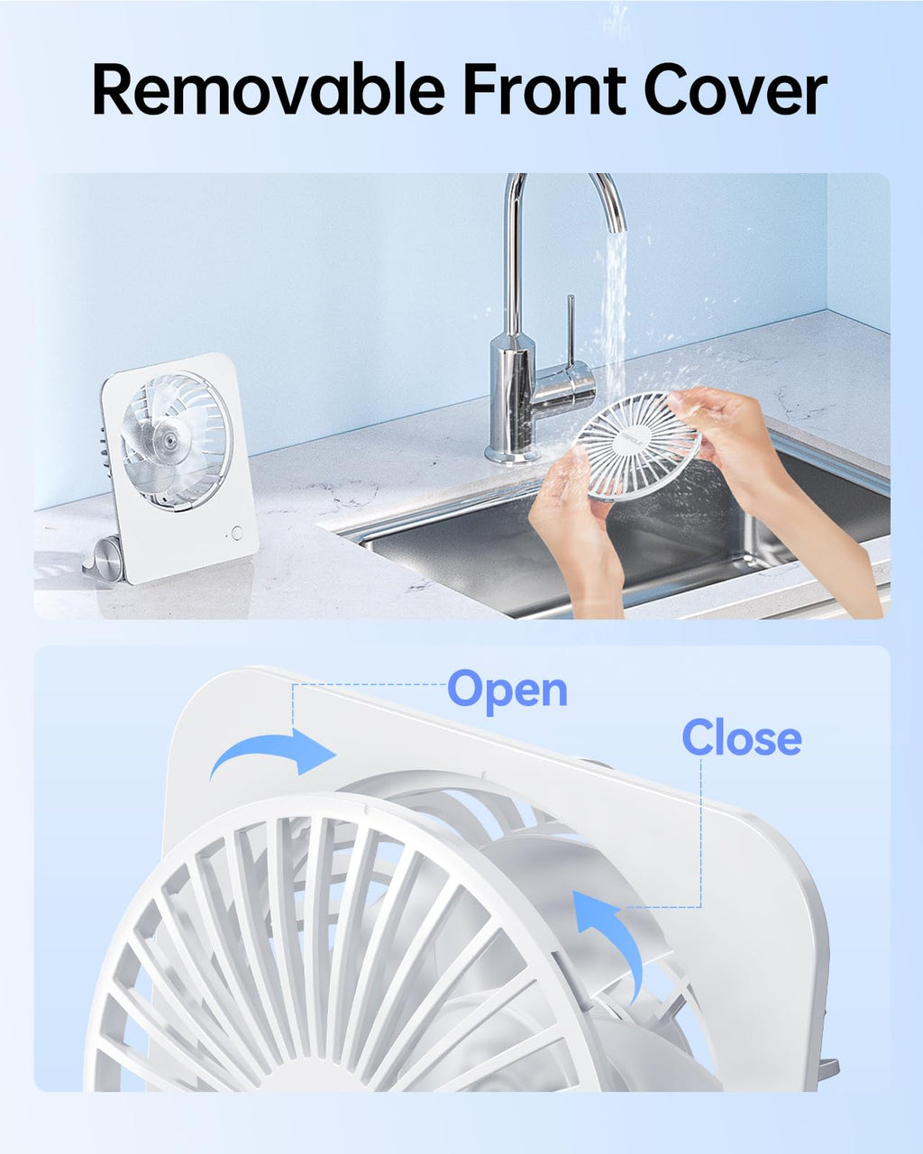 Small Portable Desk Fan 2000 mAh Rechargeable Battery 4.5 Inch F128