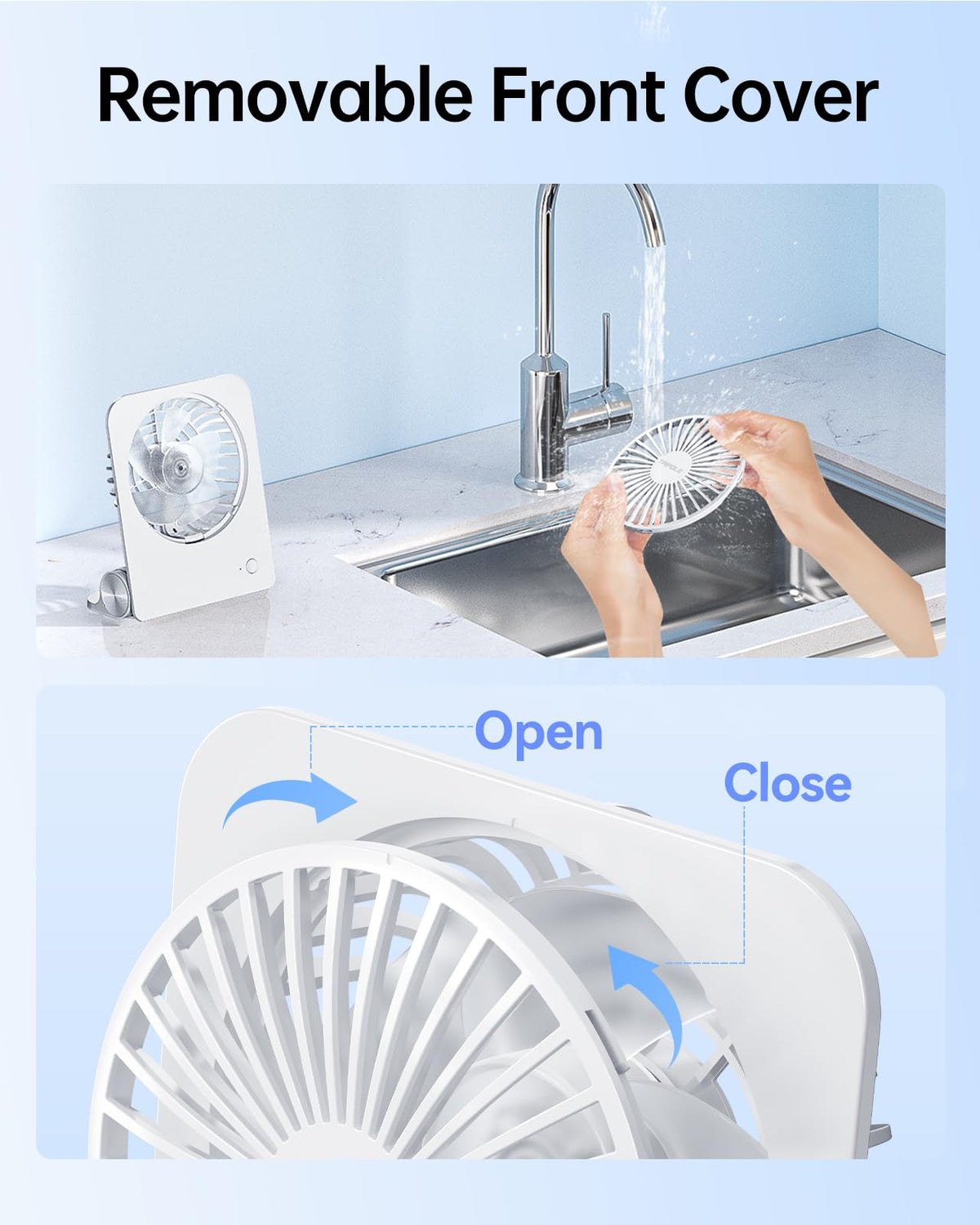 Small Portable Desk Fan 2000 mAh Rechargeable Battery 4.5 Inch F128