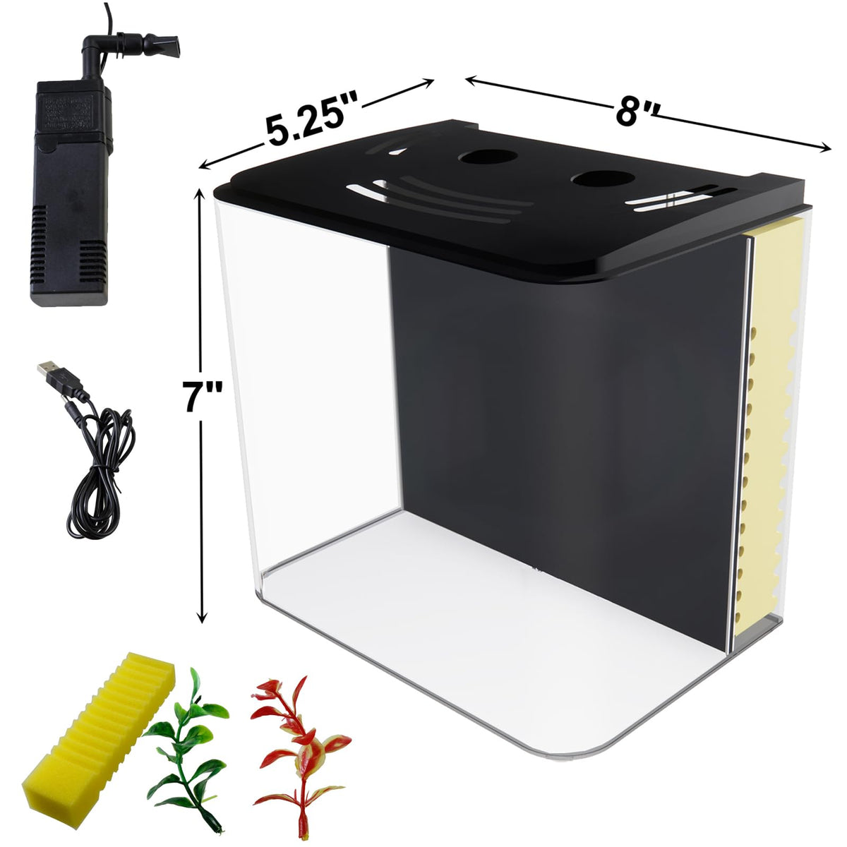 1.2 Gallon Aquarium Starter Kit with LED Light and Water Filter Pump G795476