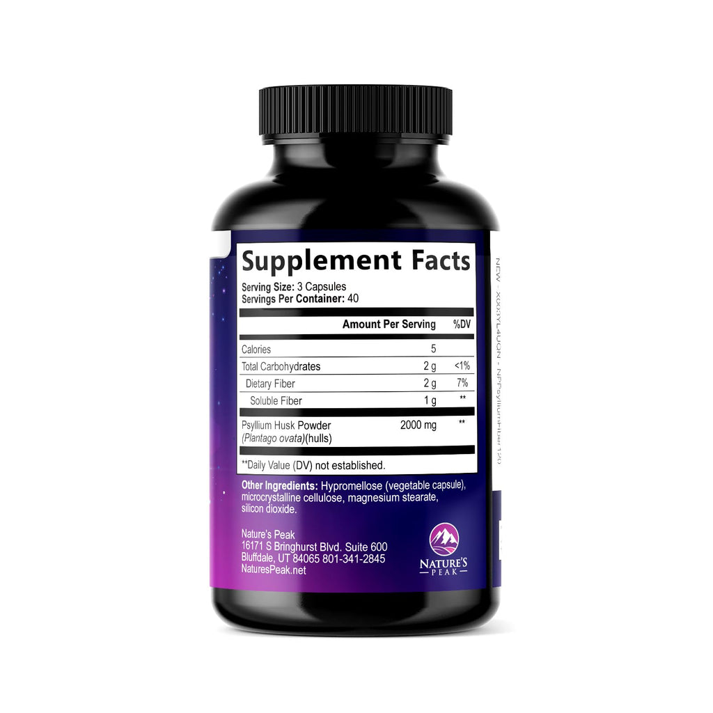Psyllium Husk Capsules 2000mg 120 Capsules V181