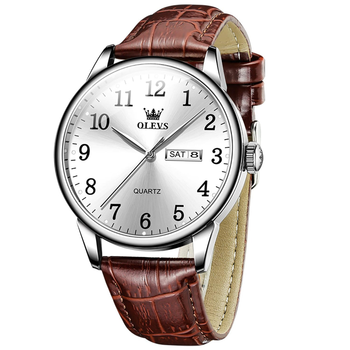 Men Waterproof Leather Band Analog Quartz Watch T456245
