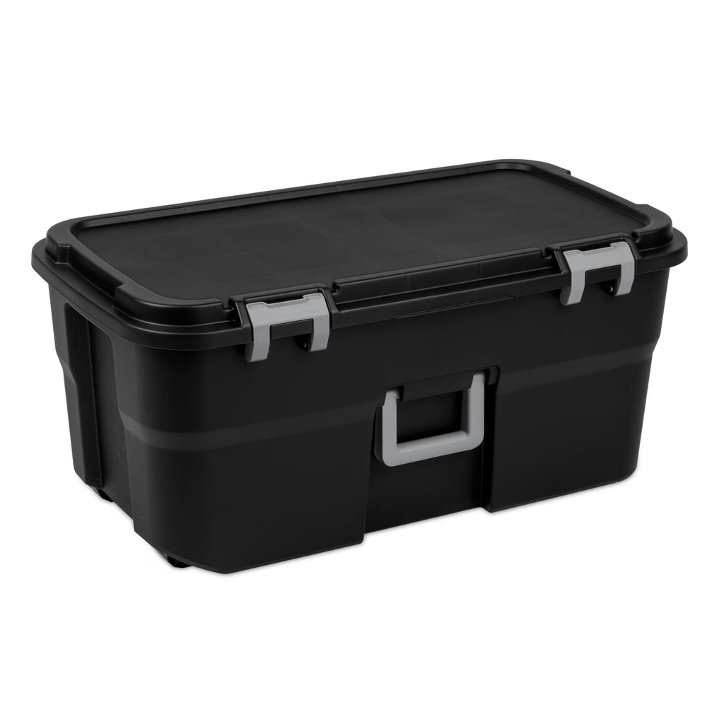 Storage Chest 22 Gal Heavy Duty Lockable Trunk with Wheels S114