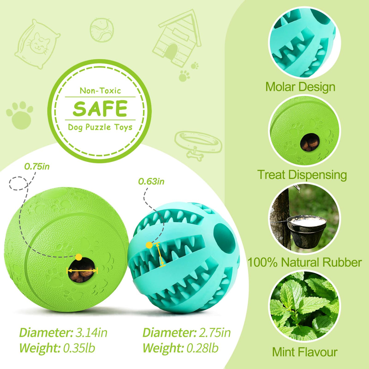 2 Pack Interactive Dog Puzzle Toys F3107