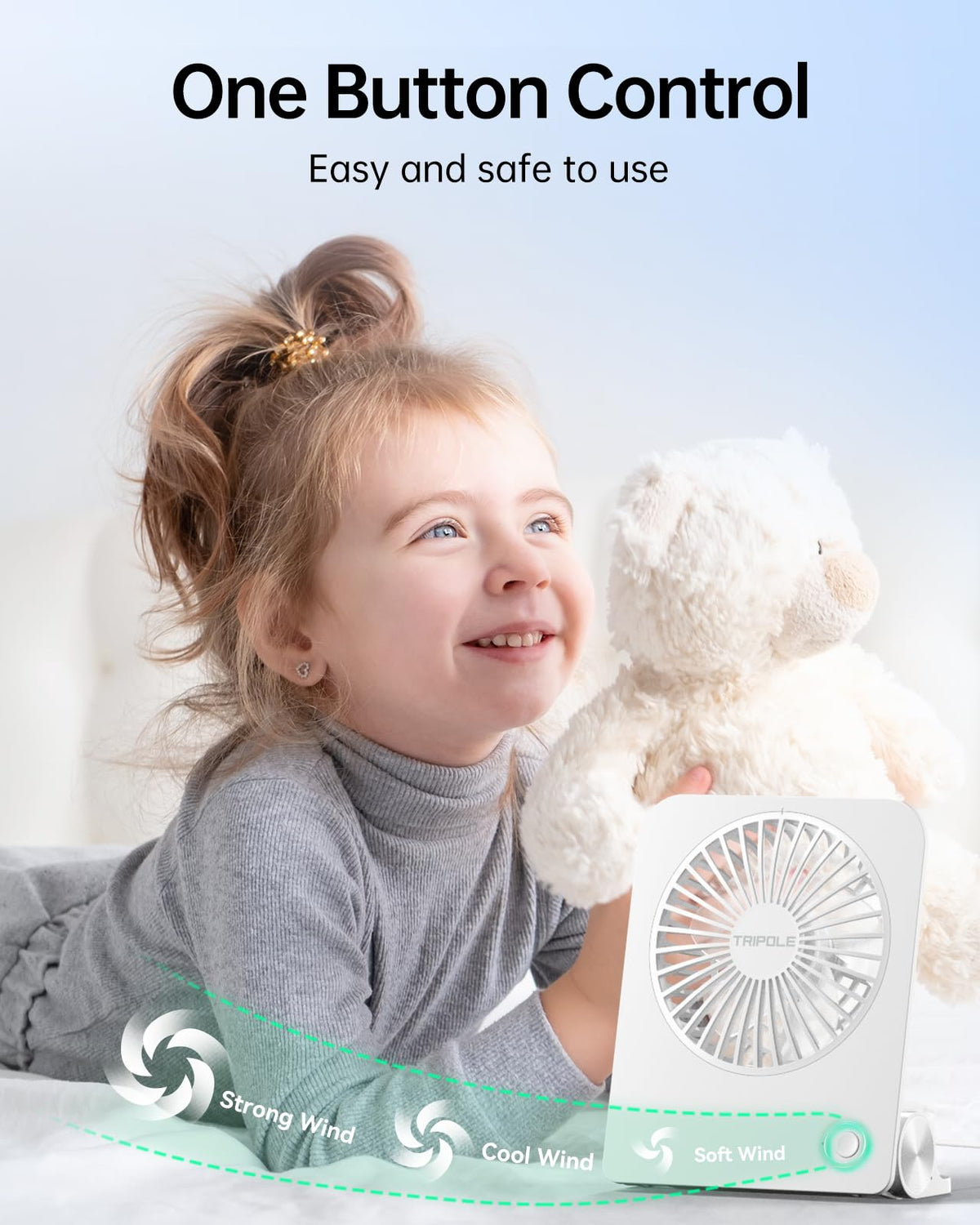 Small Portable Desk Fan 2000 mAh Rechargeable Battery 4.5 Inch F128