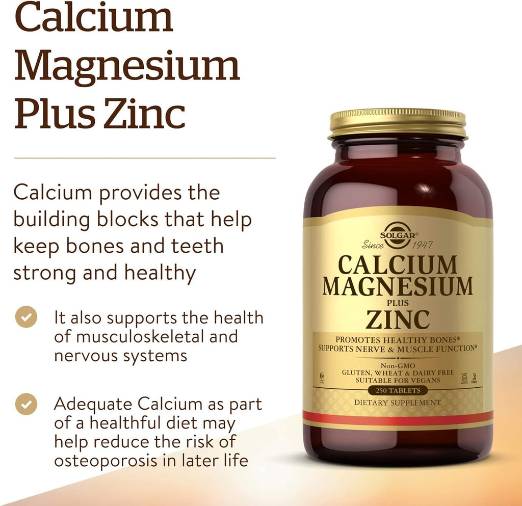 Calcium Magnesium Plus Zinc 250 Tablets N3536