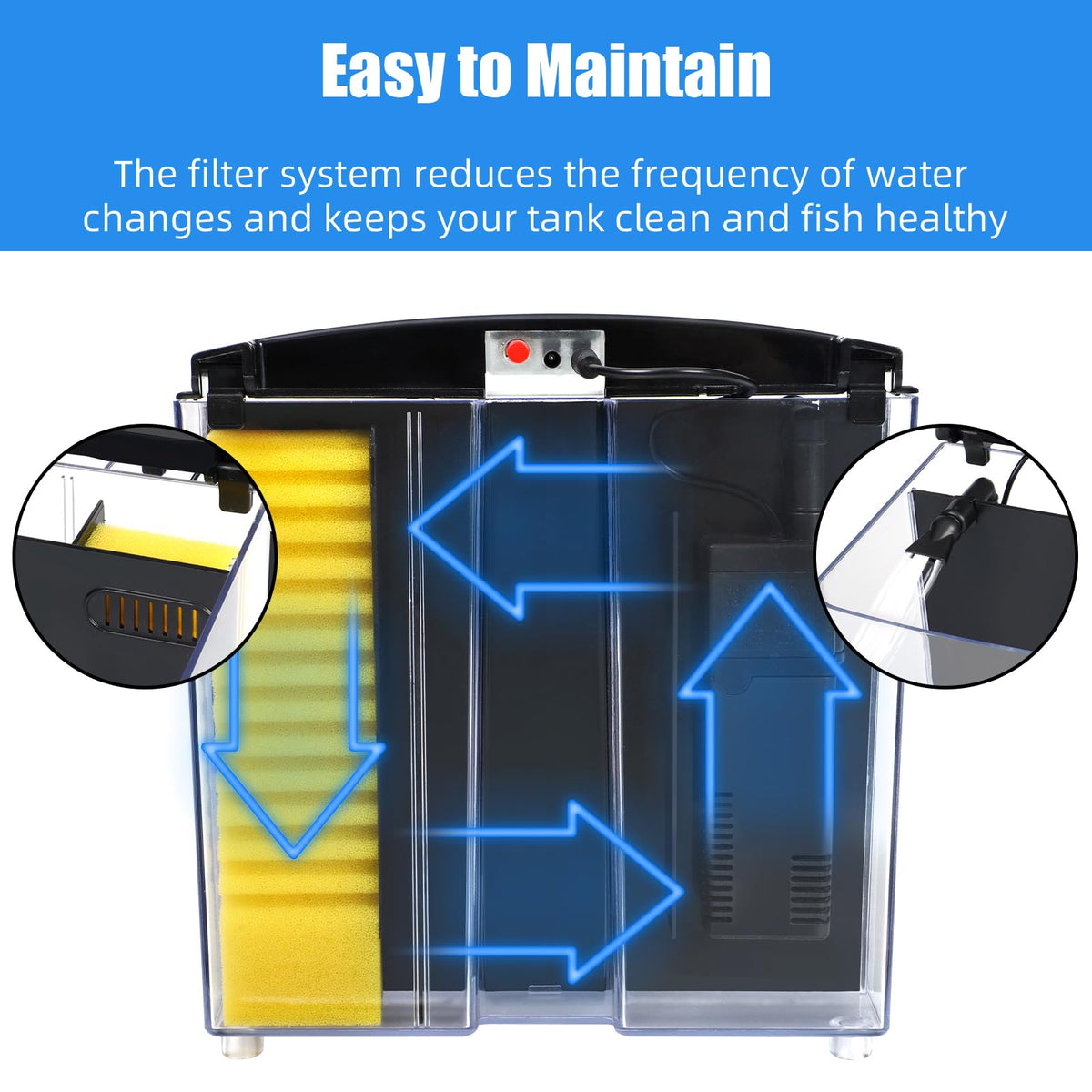 1.2 Gallon Aquarium Starter Kit with LED Light and Water Filter Pump G795476
